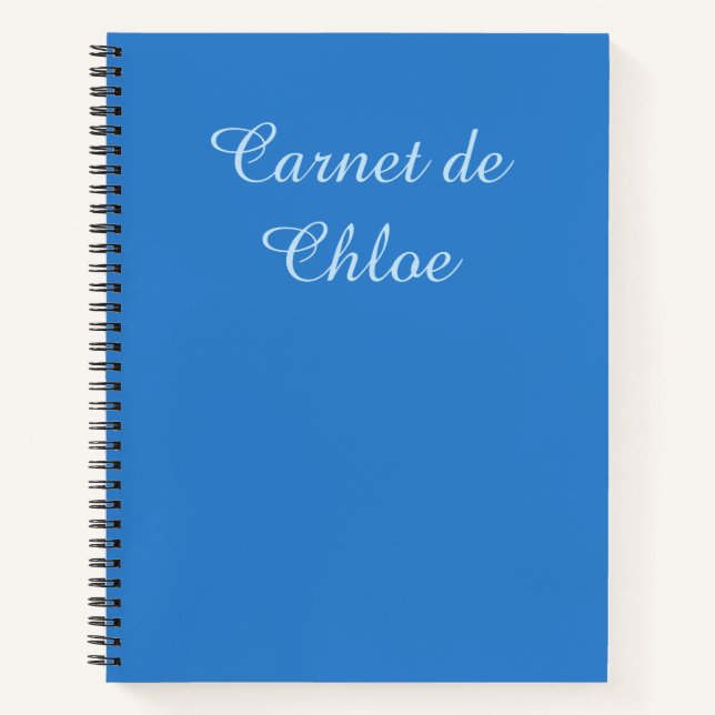 Cuaderno Moderno Azul sobre Azul Hielo Francés Car (Anverso)