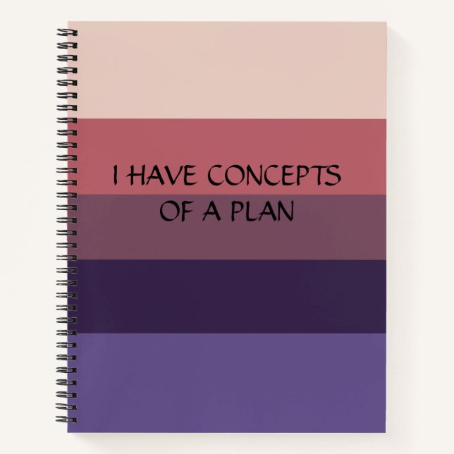 Cuaderno Moderno bloque de color Banda horizontal Monograma (Anverso)