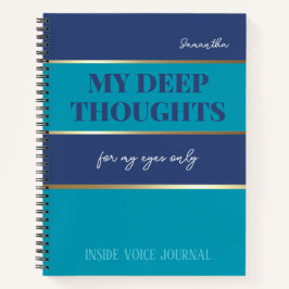 Cuaderno Moderno Blue Verde azulada Gold Trendy My Eyes Onl