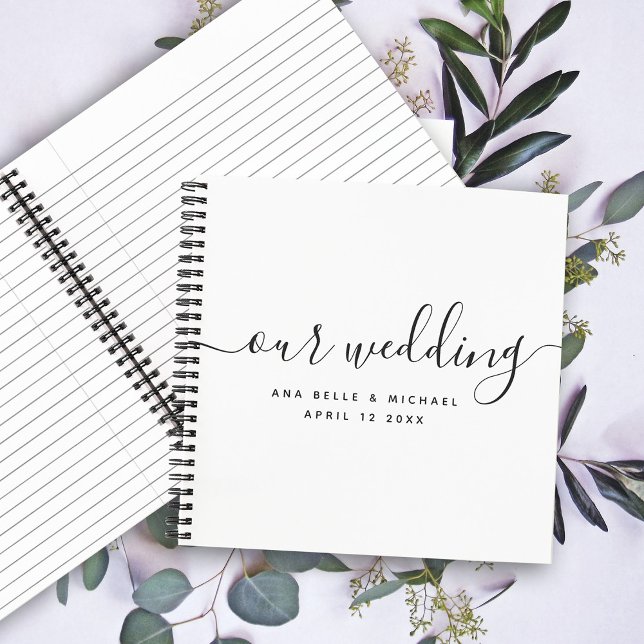 Cuaderno Moderno Boda minimalista elegante de caligrafía in (Subido por el creador)