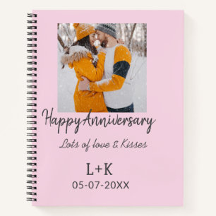 Cuaderno Moderno boho feliz aniversario añadir nombre de fe
