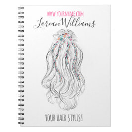 Cuaderno Moderno Boho Wildflower Bridal Hair Estilista Flor