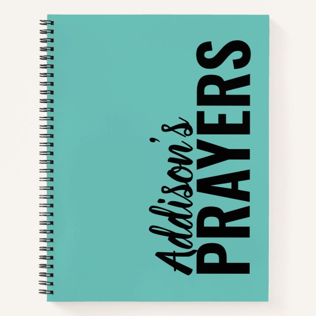 Cuaderno Moderno boletín de oraciones Verde azulado persona (Anverso)