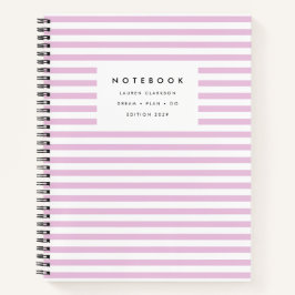 Cuaderno Moderno Chic Rayas Rosas Espiral