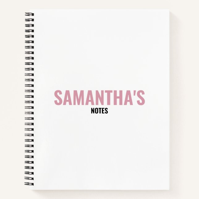 Cuaderno Moderno Chic Rosa y Blanco   (Anverso)