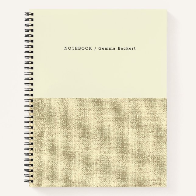Cuaderno moderno con patrón de amarillo mantequill (Anverso)