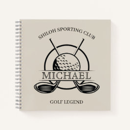 Cuaderno Moderno Cross Club Name Golf