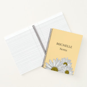 Cuaderno Moderno Daisies Beige Botánico Floral