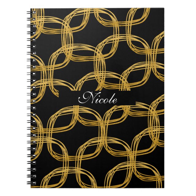 Cuaderno Moderno de Círculo de Garabato con Hoja d (Frente)