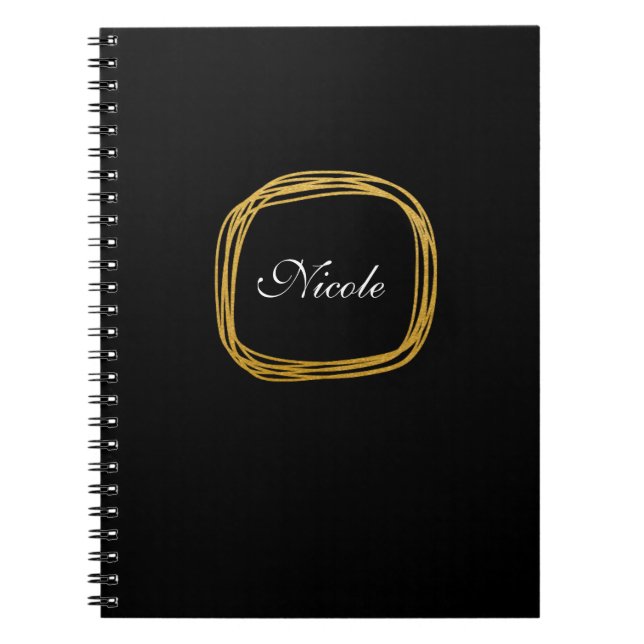 Cuaderno Moderno de Círculo Garabateado con Hojas  (Frente)