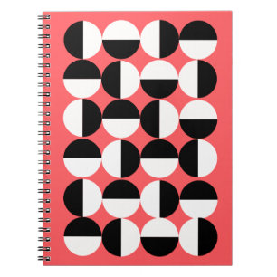 Cuaderno moderno de círculos geométricos en blanco