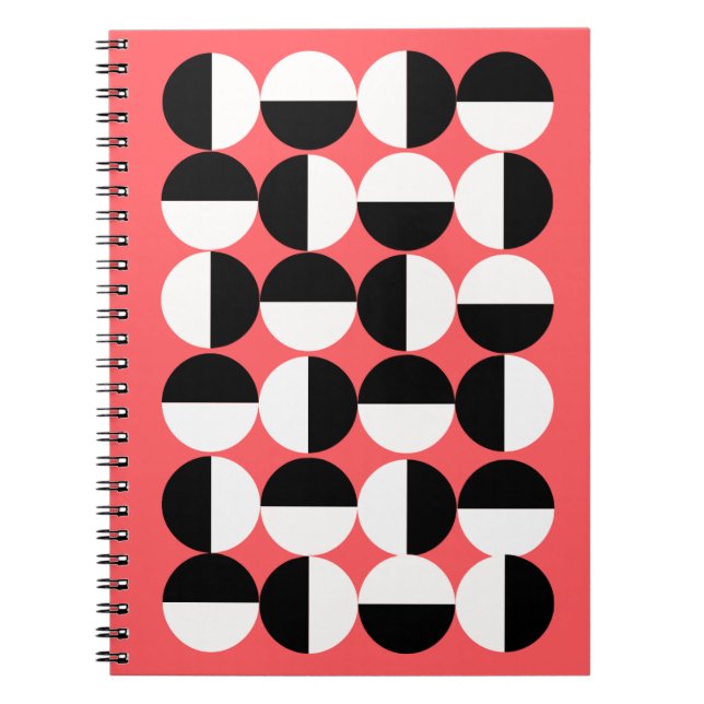 Cuaderno moderno de círculos geométricos en blanco (Frente)