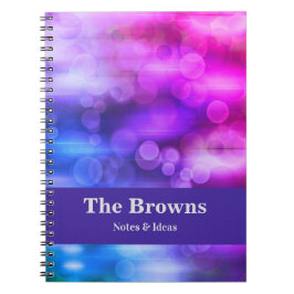 Cuaderno Moderno diseño abstracto de círculos rosados y mor