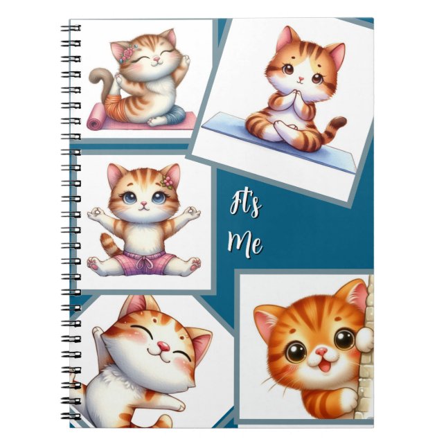 Cuaderno Moderno elegante multifoto familiar estilo Azul (Frente)