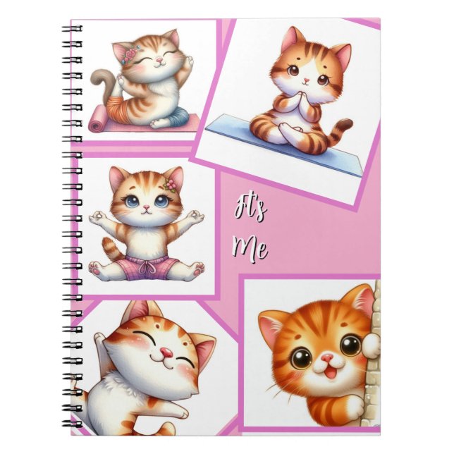 Cuaderno Moderno elegante multifoto familiar rosa con estil (Frente)