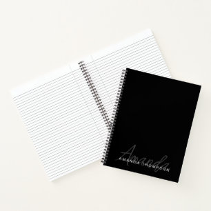 Cuaderno Moderno Elegante Personalizado Con Monograma Nombr