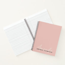 Cuaderno Moderno Elegante Personalizado Con Monograma Nombr