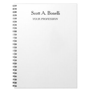 Cuaderno Moderno Elegante Plano Simple Blanco Especial