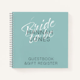 Cuaderno Moderno Elegante Regalo de Boda Turquesa Verde men