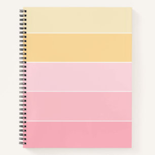 Cuaderno Moderno elegante rosa vainilla amarillo blanco ray