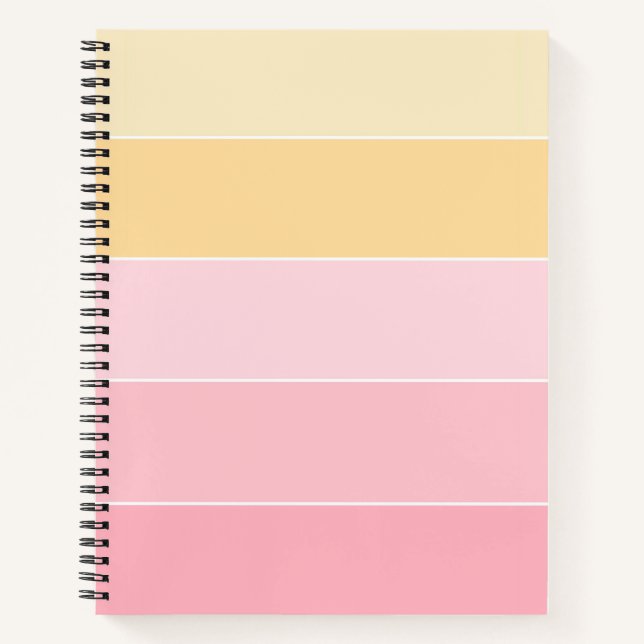 Cuaderno Moderno elegante rosa vainilla amarillo blanco ray (Anverso)