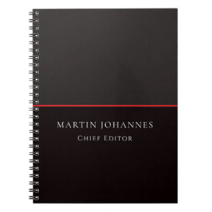 Cuaderno Moderno Elegante Sencillo Estiloso Gris Negro Mini
