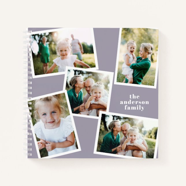 Cuaderno Moderno elegante y multifoto personalizada (Anverso)