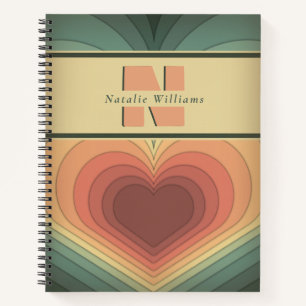 Cuaderno Moderno equipo portátil retro Groovy romántico