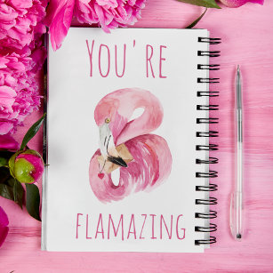 Cuaderno Moderno, Es Flamante Belleza Flamingo Rosa