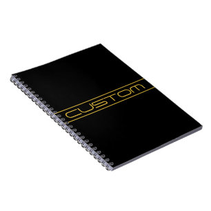Cuaderno Moderno estilo Editable Gold Text & Line Stripes