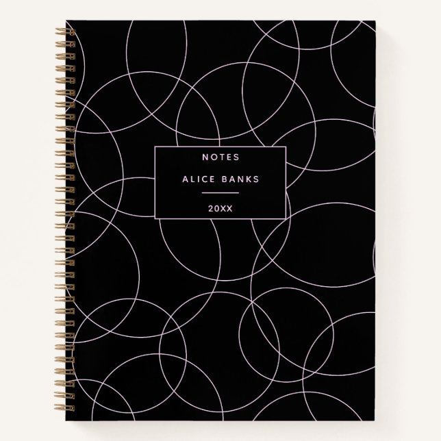 Cuaderno Moderno estilo negro y rosa (Anverso)