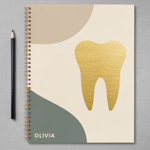 Cuaderno Moderno Faux Gold Tooth Personalizado