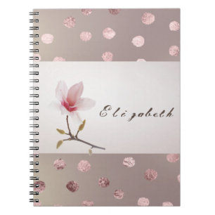 Cuaderno Moderno Floral con Puntos Femenino
