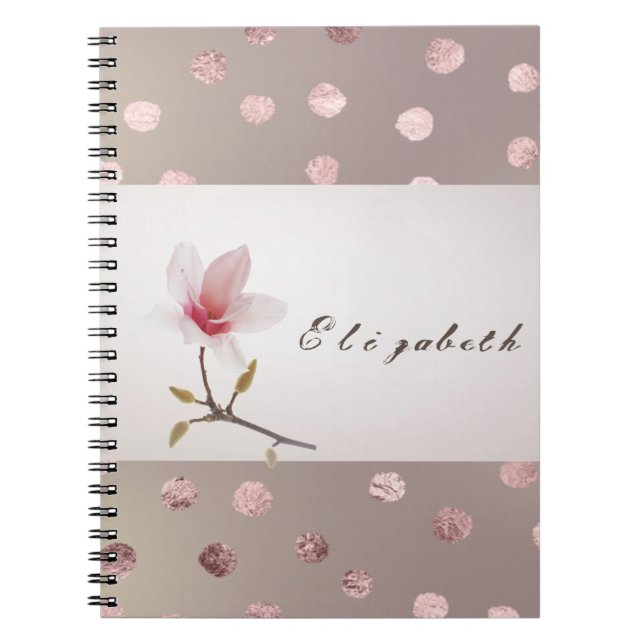 Cuaderno Moderno Floral con Puntos Femenino (Frente)