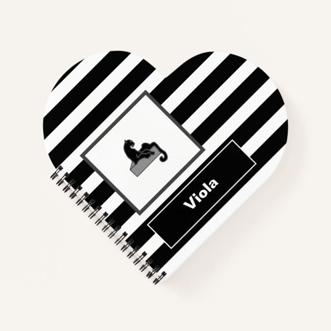 Cuaderno Moderno Gato de Pantera Negra con Estilo Blanco (Anverso)