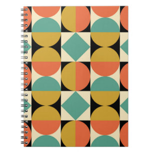 Cuaderno Moderno Geométrico Abstracto de Mitad de Siglo