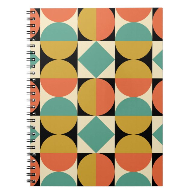 Cuaderno Moderno Geométrico Abstracto de Mitad de Siglo (Frente)