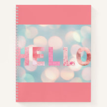 Moderno Girly Pink Turquoise Hello