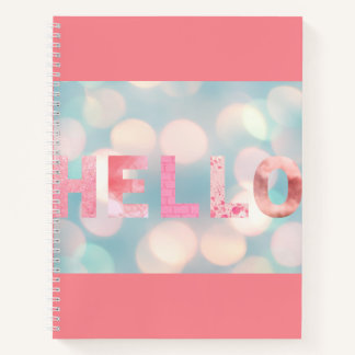 Cuaderno Moderno Girly Pink Turquoise Hello