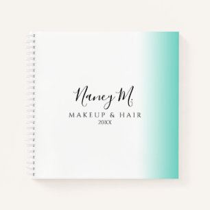 Cuaderno Moderno gradiente mínimo de menta maquillaje blanc
