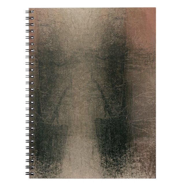 Cuaderno Moderno Grunge Abstracto Rosa Negro Dorado (Frente)