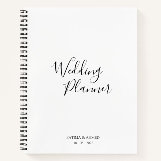 Cuaderno Moderno guión mínimo: planificador de boda musulma (Anverso)
