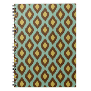 Cuaderno Moderno ikat tribal amarillo azul moderno