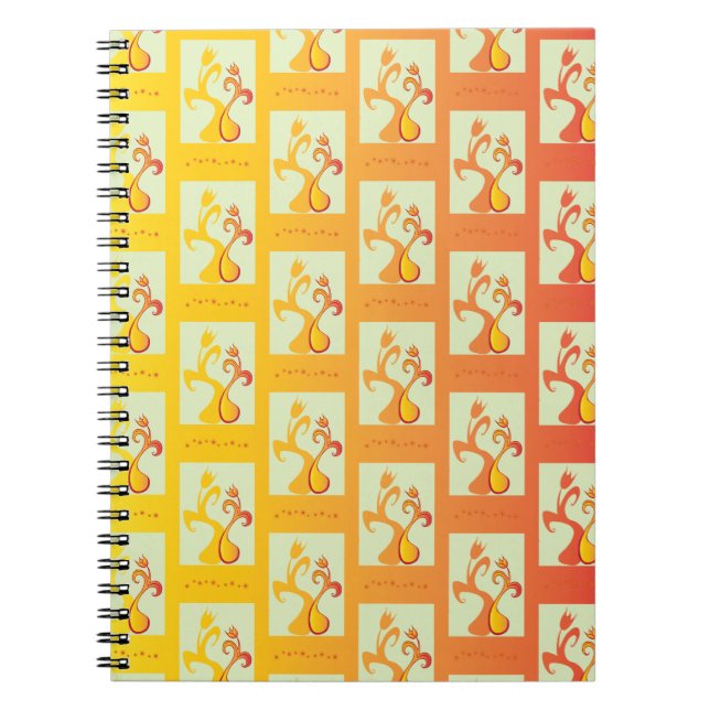 Cuaderno Moderno ilustracion de la pareja Tulip amarillo so (Frente)