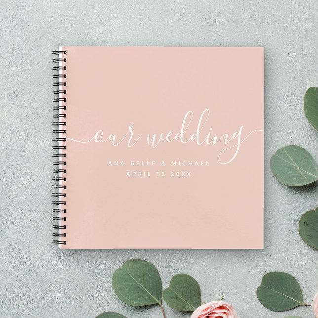 Cuaderno Moderno invitado de bodas elegante rosado de Rubor (Subido por el creador)