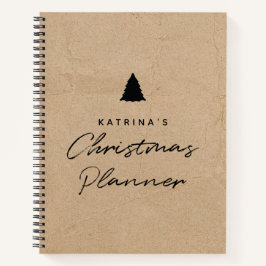 Cuaderno Moderno Kraft Paper Planner de Navidades simples