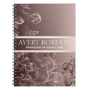 Cuaderno Moderno Metálico Elegante floral