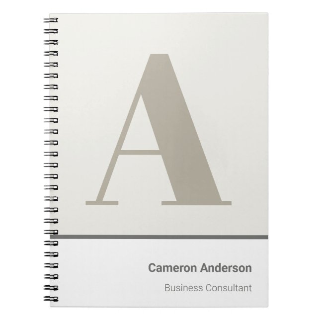 Cuaderno Moderno Minimalista Audaz Profesional (Frente)