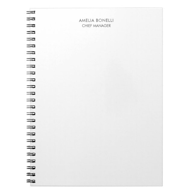 Cuaderno Moderno minimalista profesional sencillo simple (Frente)