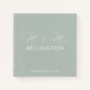 Cuaderno Moderno Mint Mint Green Boda Guest Book